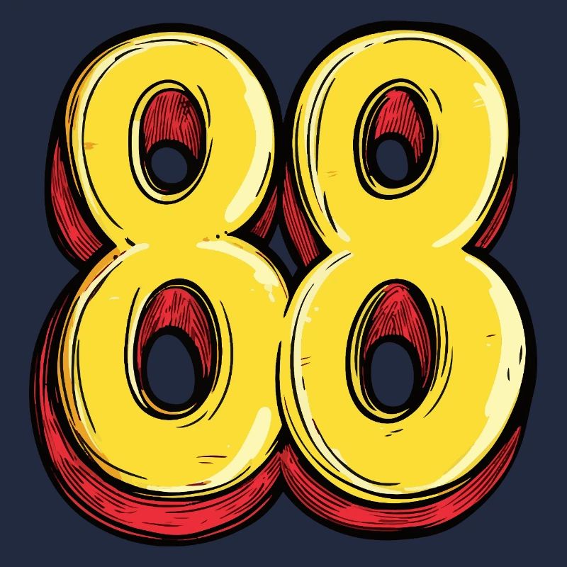 88 Zahl Bunt
