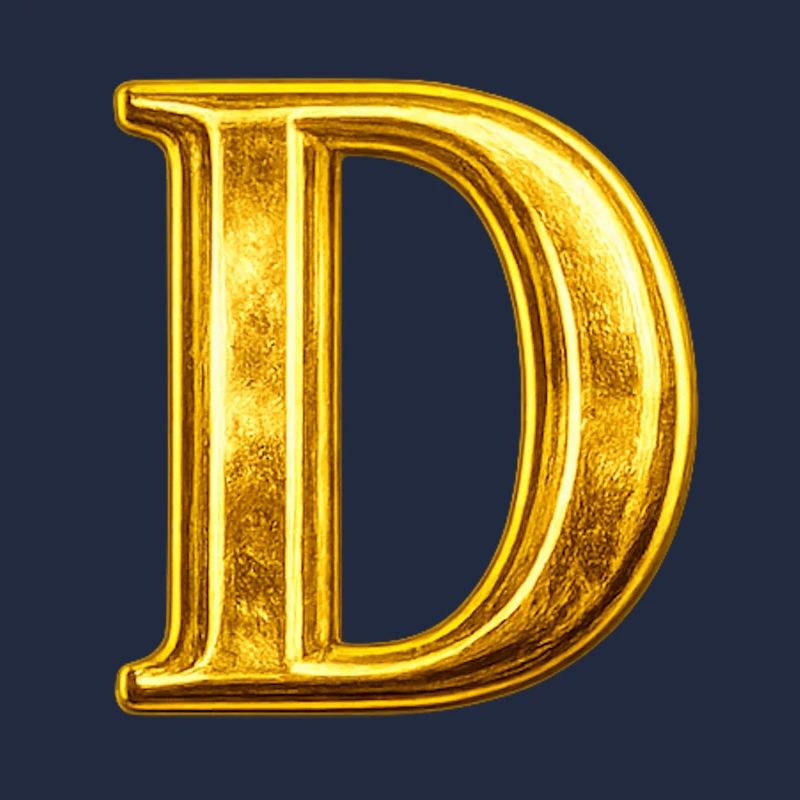 Goldenes D Monogramm