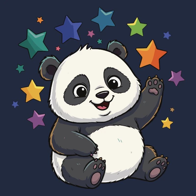 Panda Sternenfest bunte Sterne