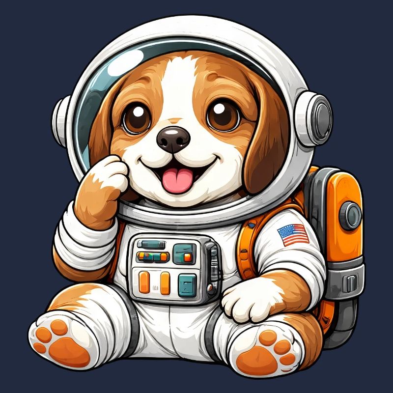 Dessin animé Astronaute Beagle Explorateur de l’Espace mignon