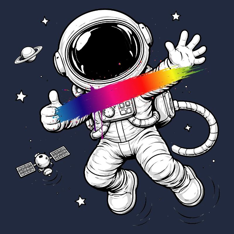 Astronaut Regenbogen Splash Space Design 