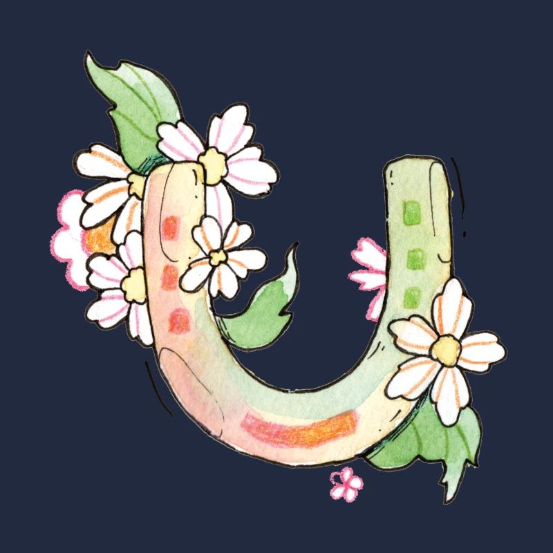 Glücksbringer Hufeisen mit Blumen