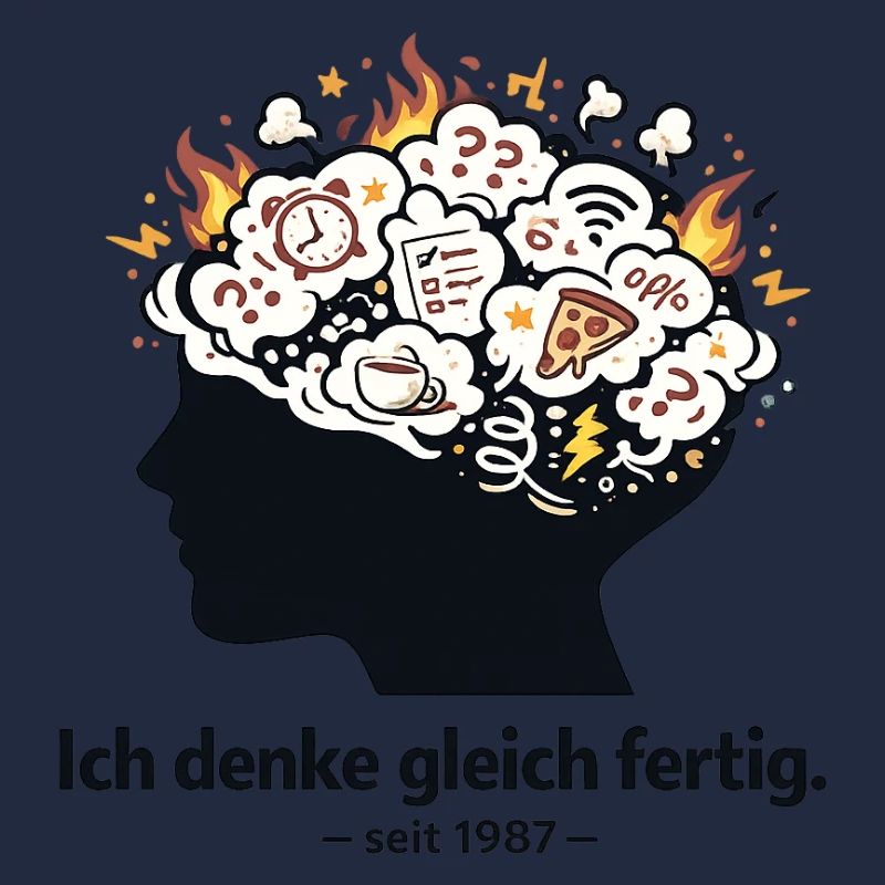 Overthinking Geschenk lustiger Spruch Grübeln denk