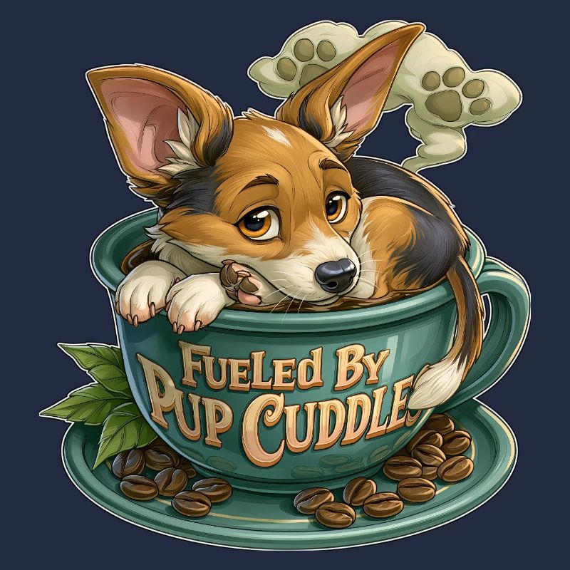 Pup Cuddle in Coffee Cup
