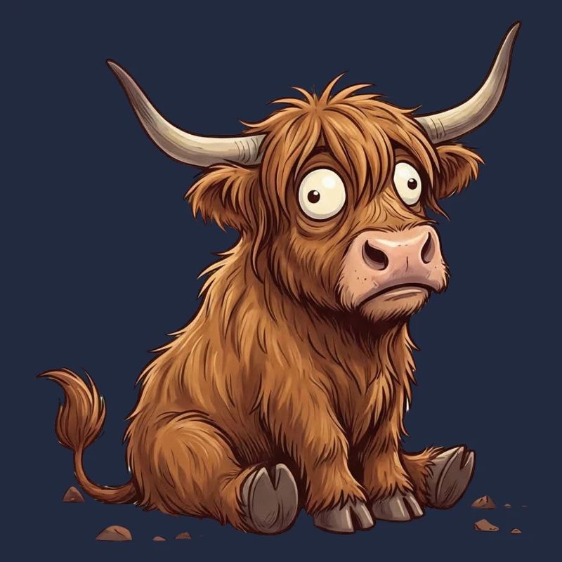 Rustic Amazed Cartoon Cattle
