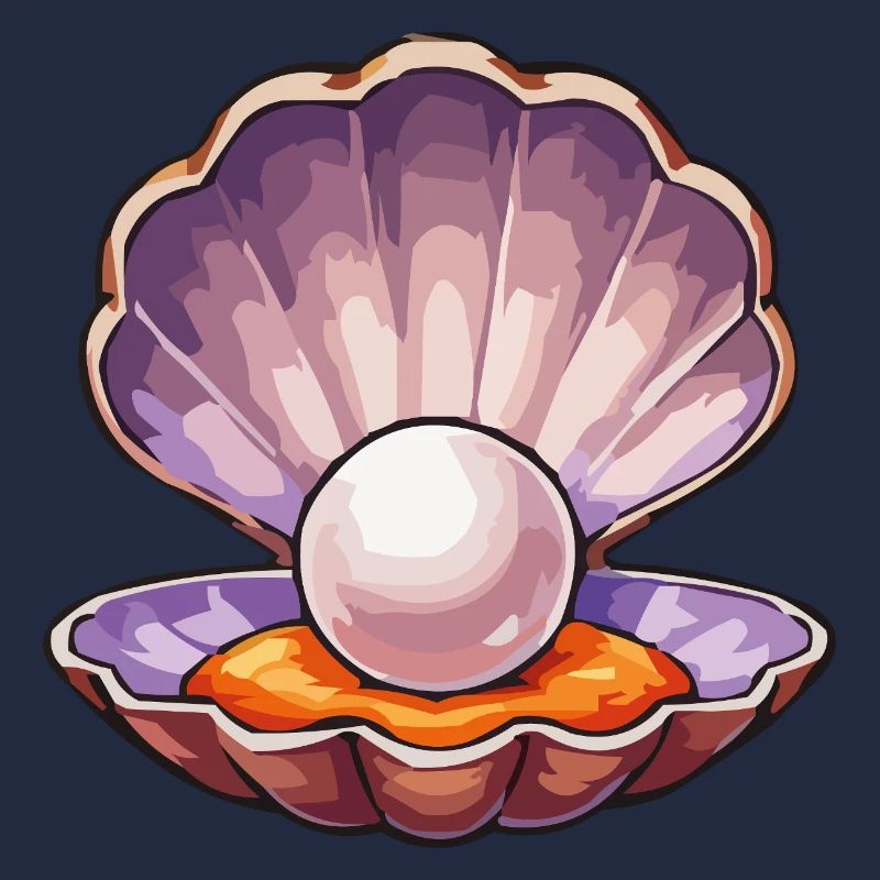 Perle irisée dans la coquille