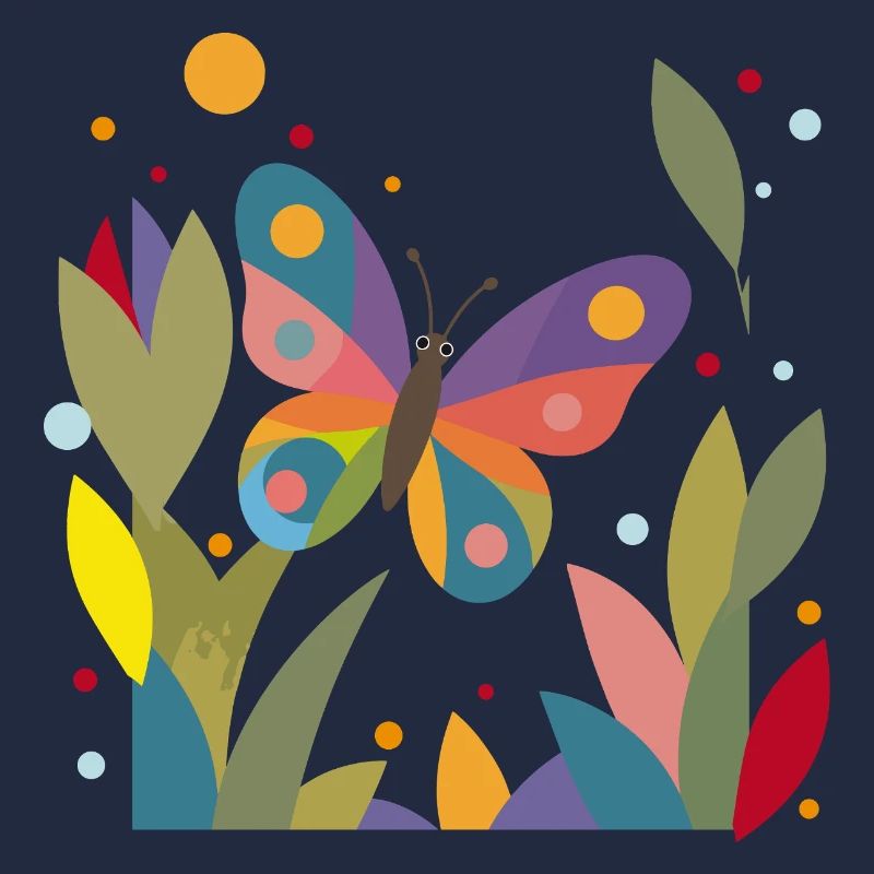 Bunter Schmetterling im Blumenfeld 
