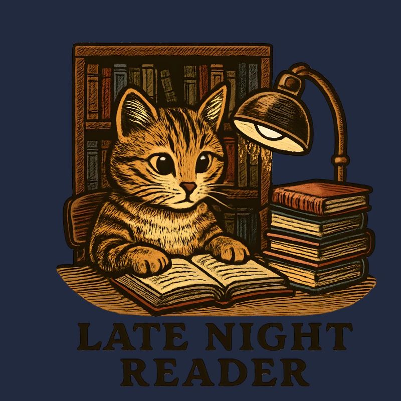 Lecture nocturne : Le chat à la table de lecture