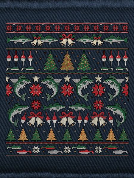 Weihnachts Angler Strickdesign Zander