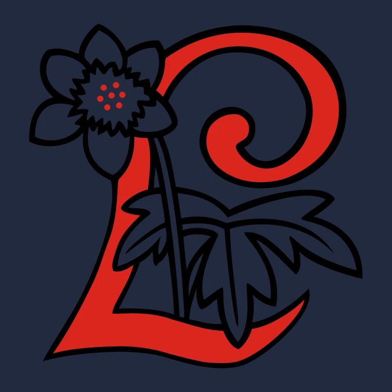 Buchstabe L Blüte Initiale