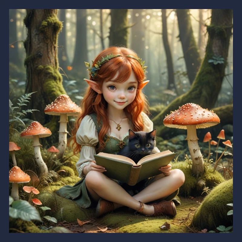 Elf with toadstools