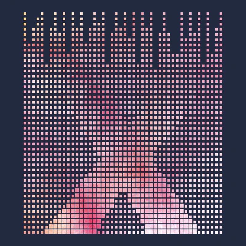 Futuristic pixel art. Letter X