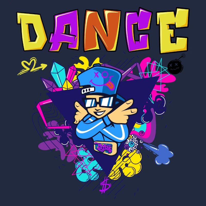 Vibrant breakdance style print design