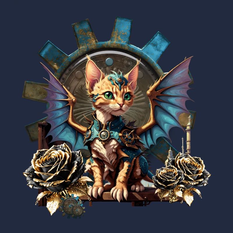 Wunderbare Fantasy-Steampunk-Katze.