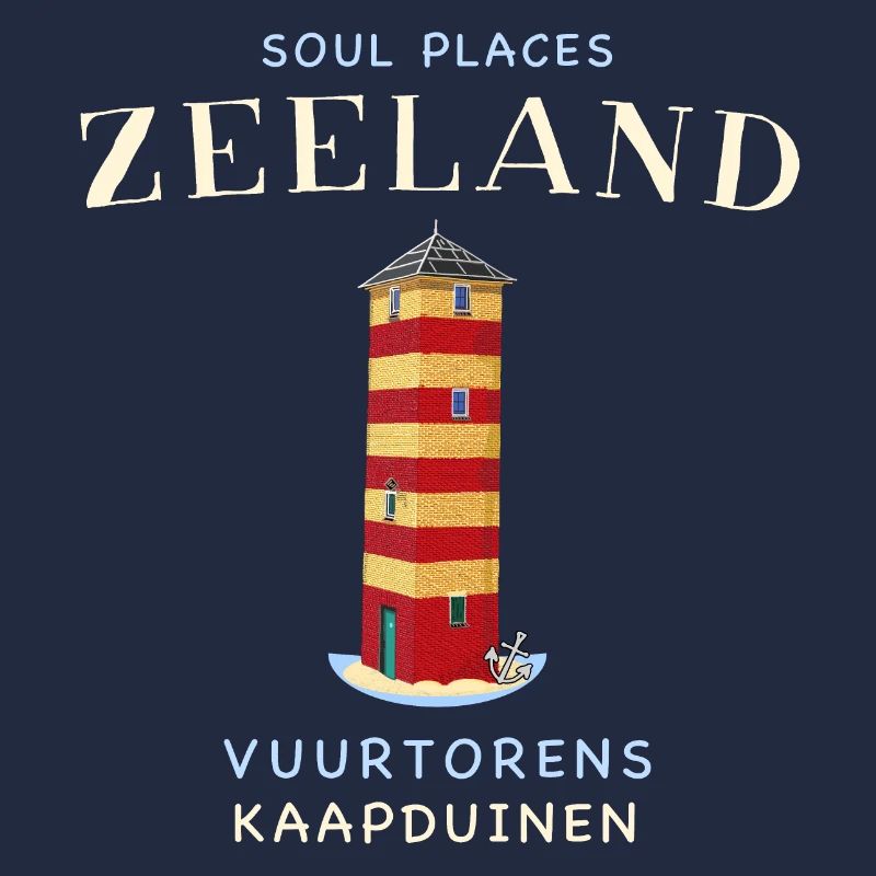 Zélande Pays-Bas, dessin du phare de Kaapduin