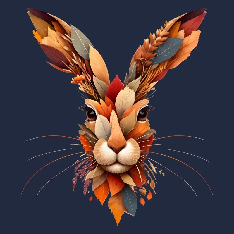 A rabbit, designed from different leaves