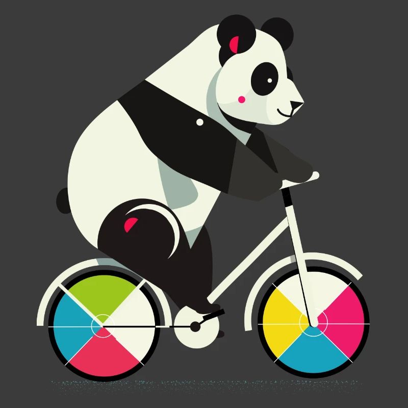 Panda on Bicycle – Funny & Creative Illustration