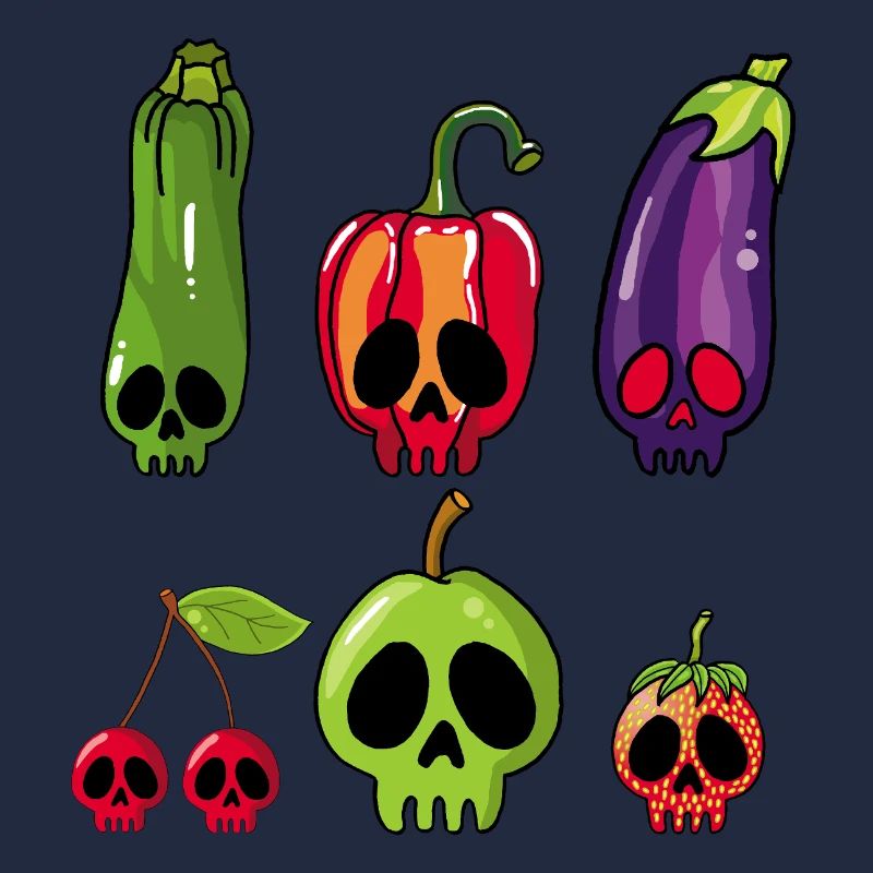 Fruit and vegetable skulls