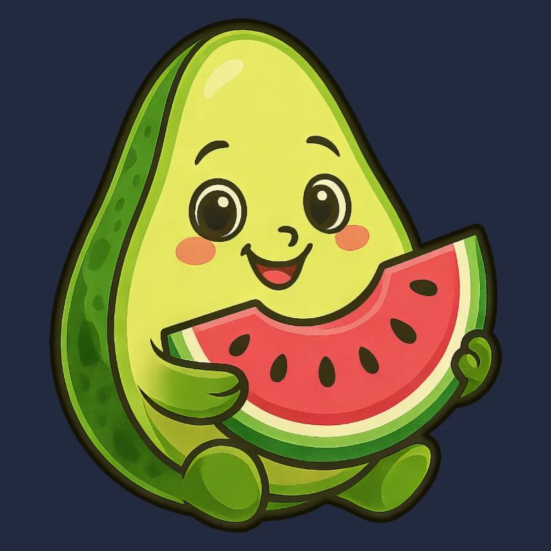 Avocat, melon, pastèque, fruit d’été, design