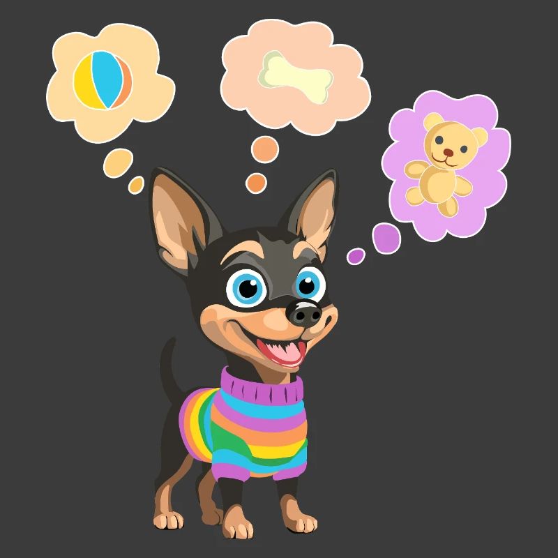 Süßer Hund im Regenbogenpullover für Kinder