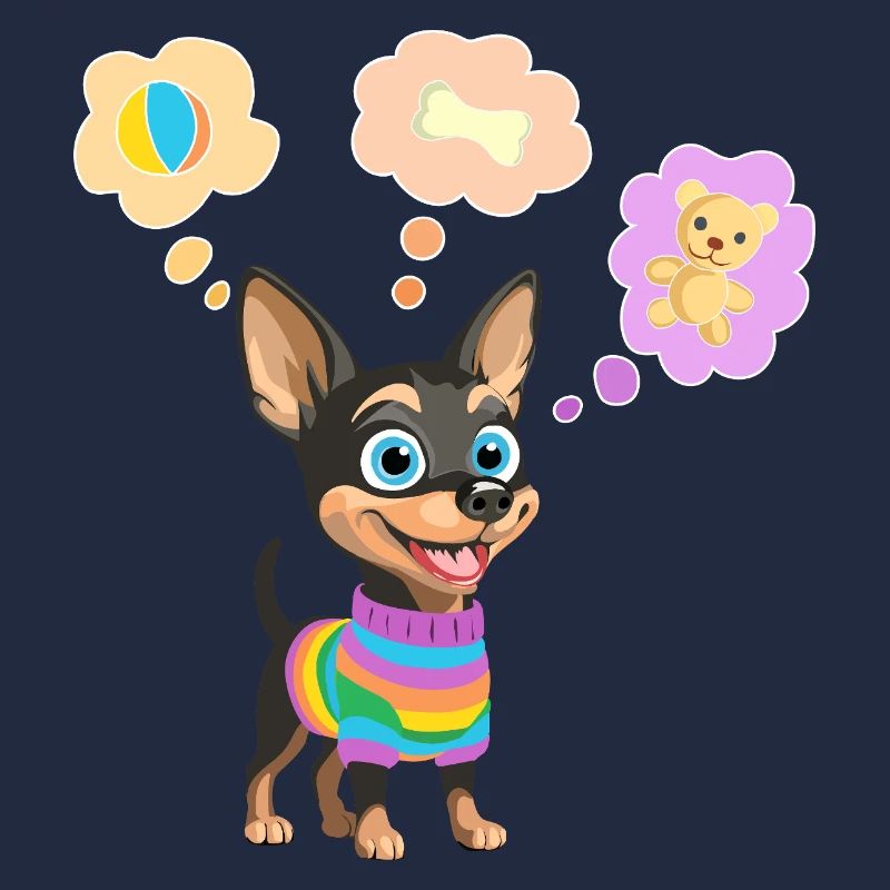 Süßer Hund im Regenbogenpullover für Kinder