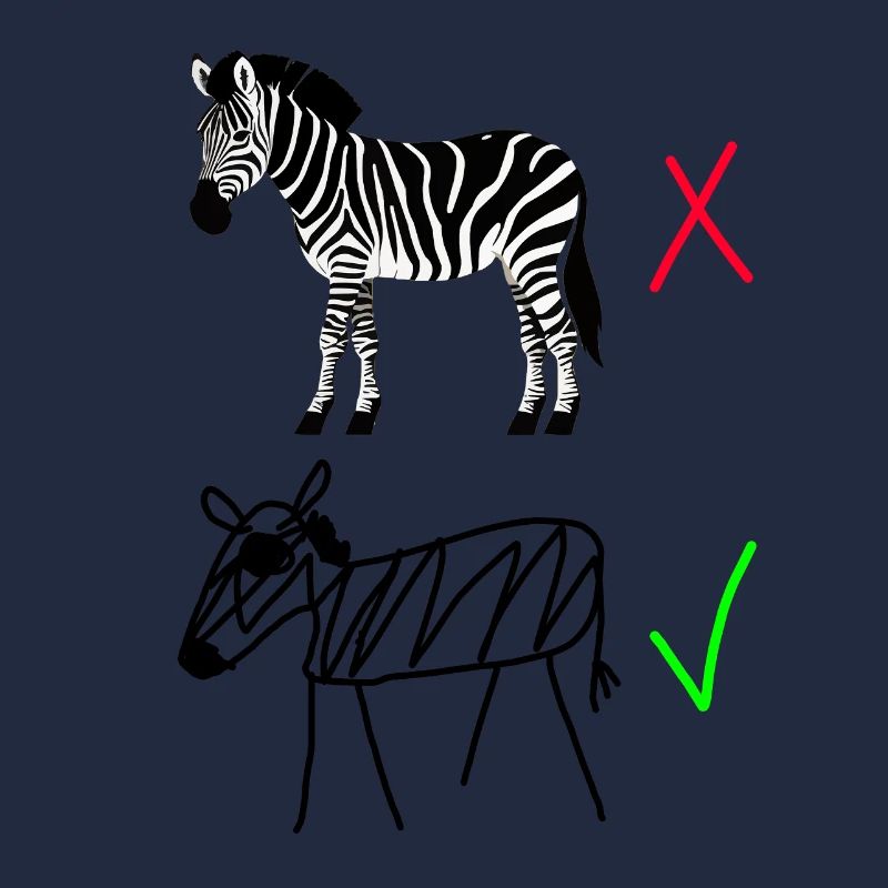 Zebra Contrast – High Quality vs. Hand-Drawn Zebra