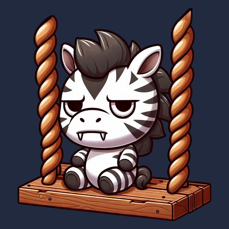 Grumpy Zebra Swinging Annoyed Funny Design