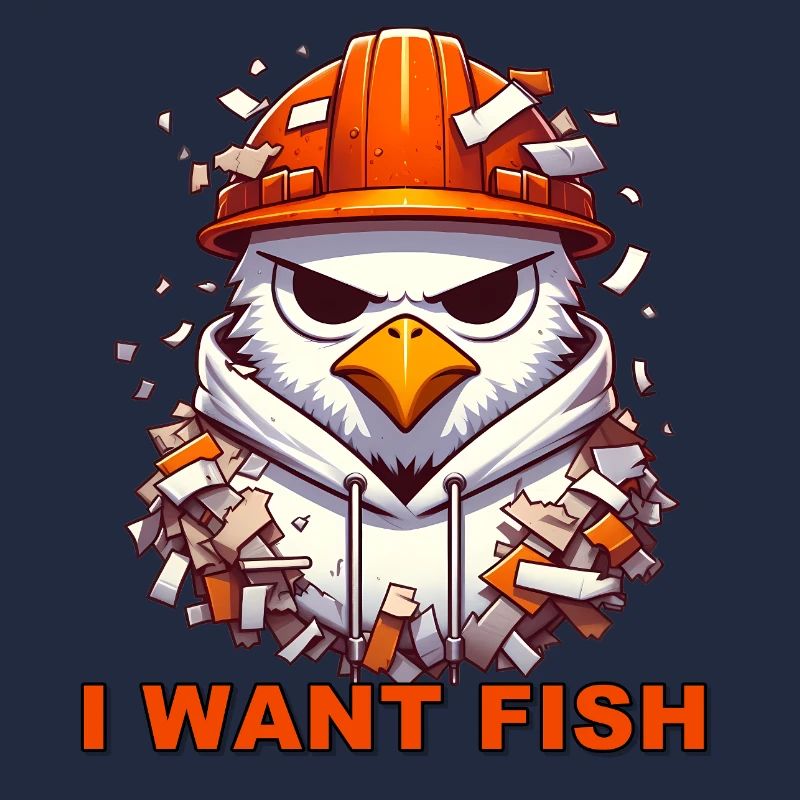 Seagull Construction Worker Graphic