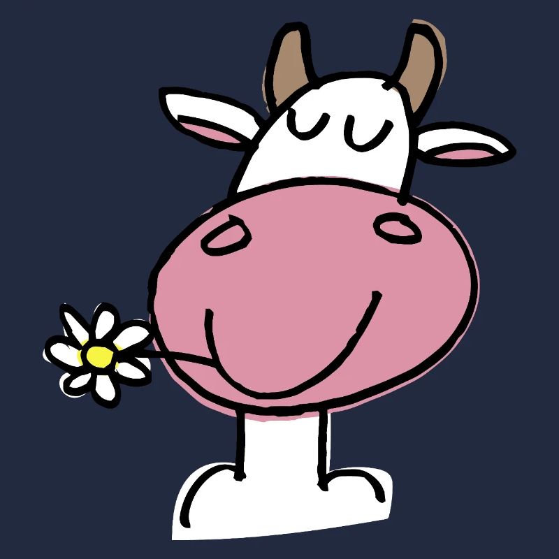Vache Joyeuse et Fleur Délicate