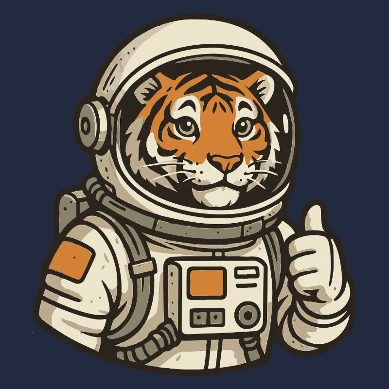 Tiger im Astronaut Anzug