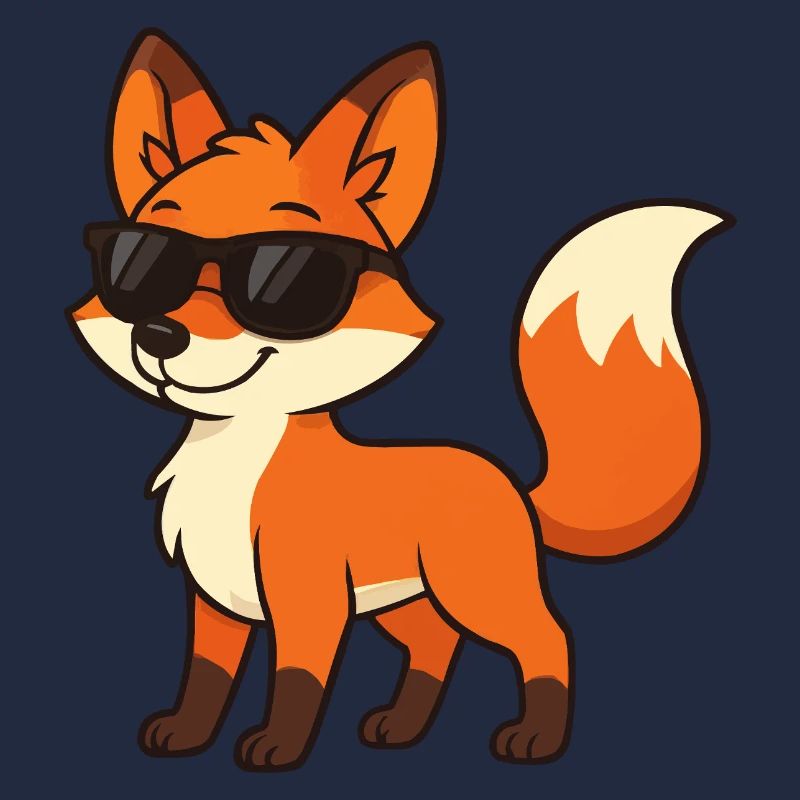 Funny fox with sunglasses