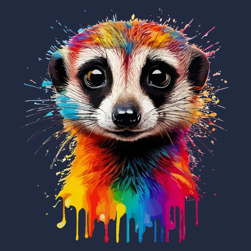 Impression de portrait de suricate coloré