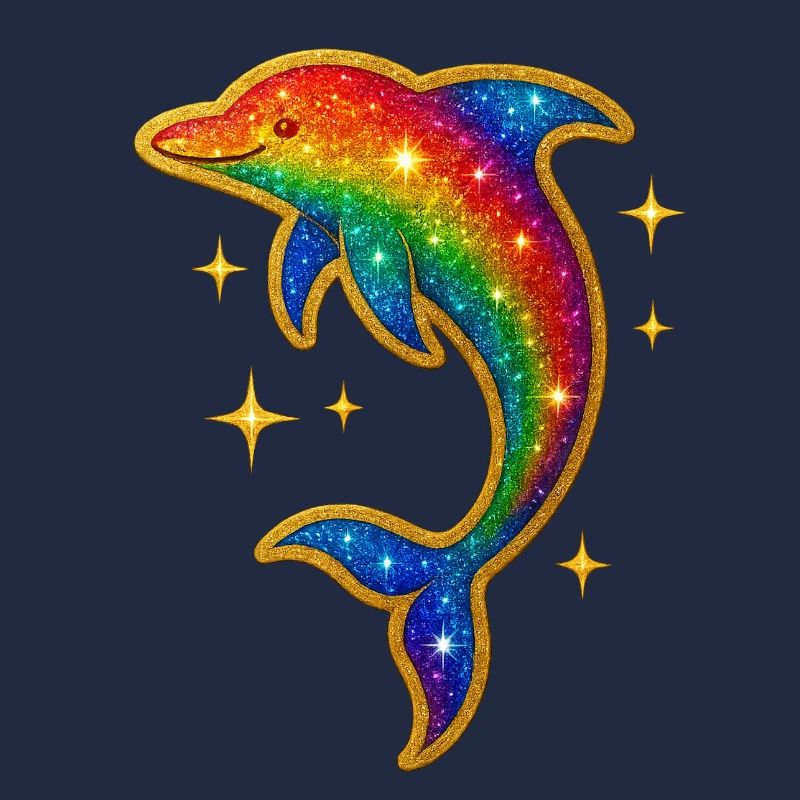 Rainbow Dolphin Glitter