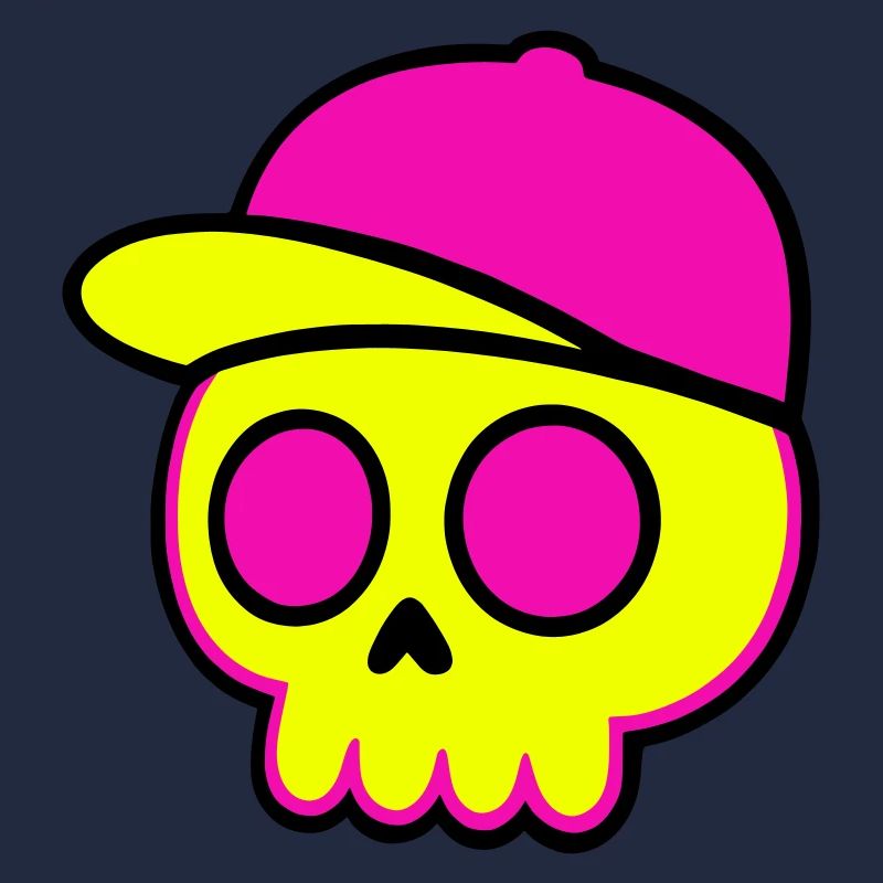 Neon Skull Cap Design