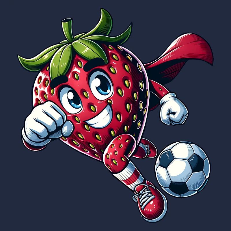 Fußball Erdbeere Superheld Kicker Comic
