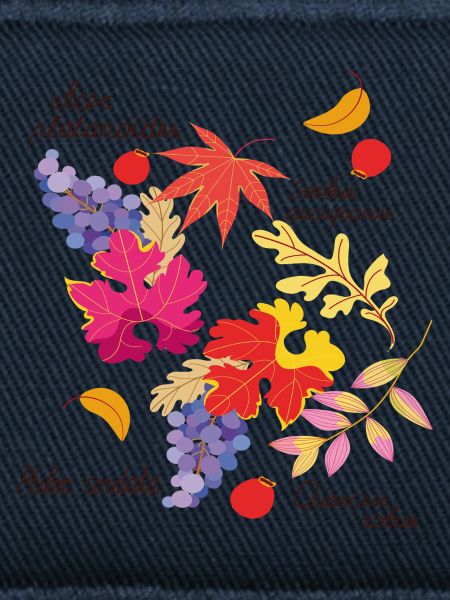 Herbstlaub und Trauben 