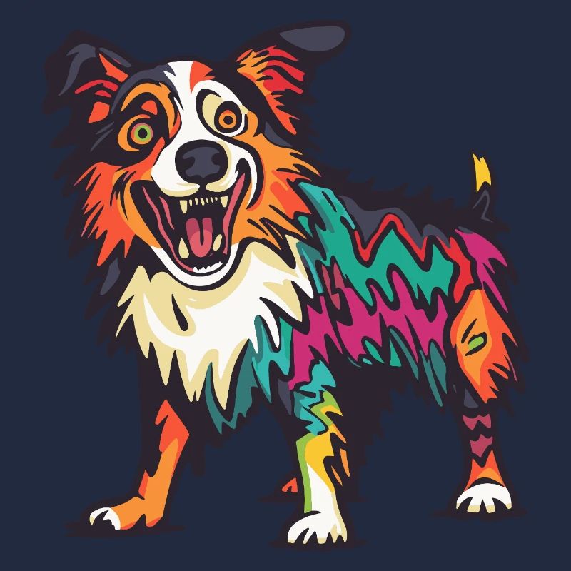 Border Collie Dog Halloween Comic Funny