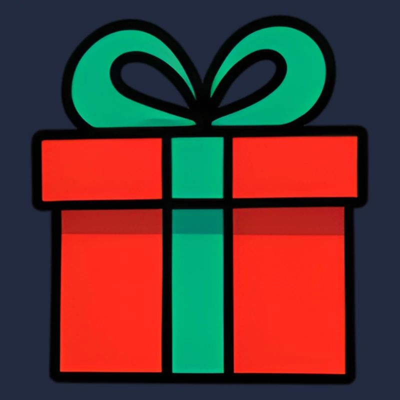 Neonrotes Geschenkbox mit Glanzband