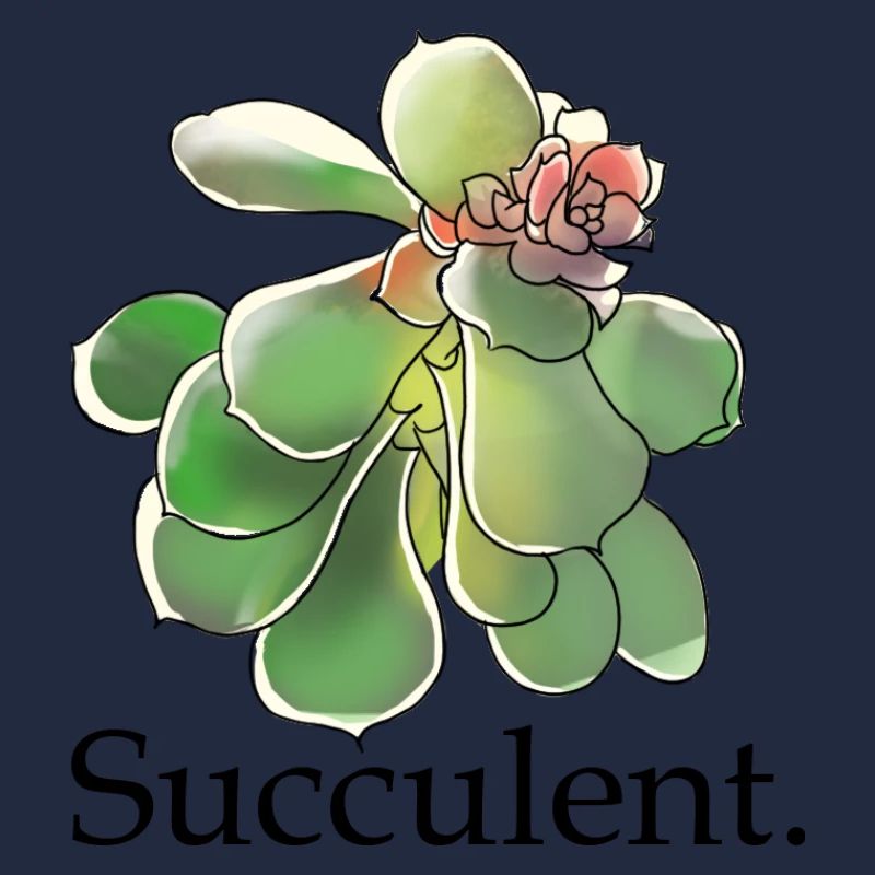 Succulente Fleur Aquarelle