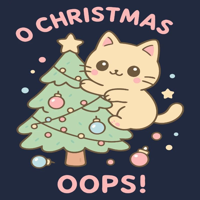 Pastel Cat Christmas Tree