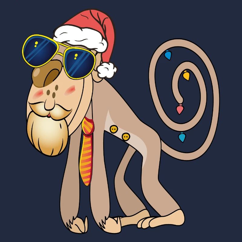 Christmas monkey with sunglasses