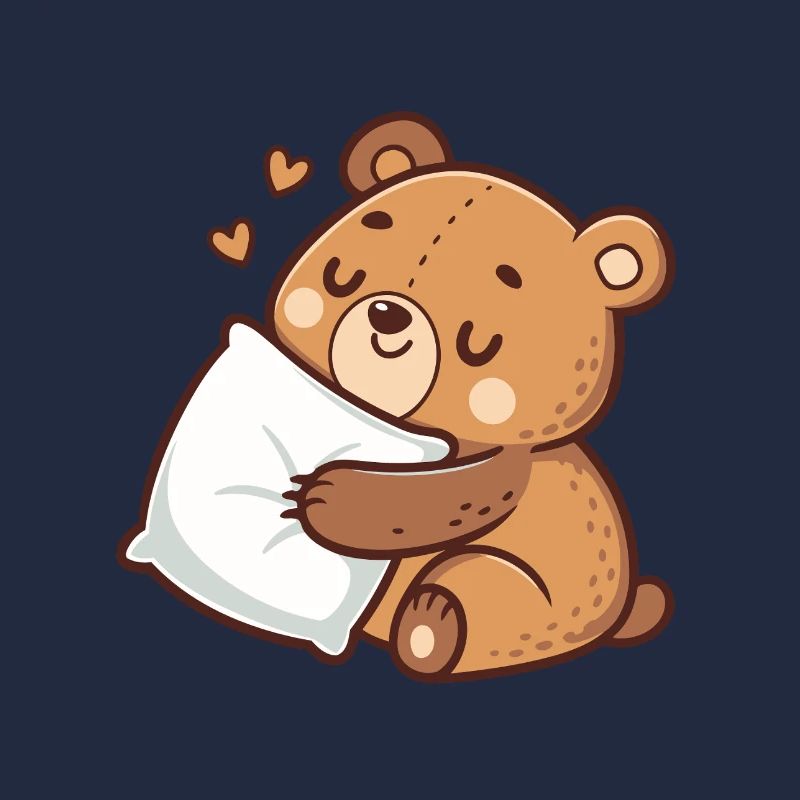 Soft cuddly bear on pillow