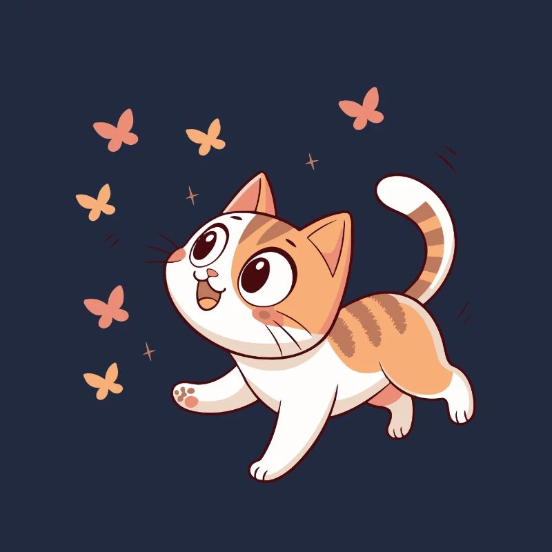 Happy Kitten Butterflies