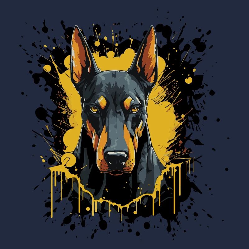 Dobermann Splash Kunst