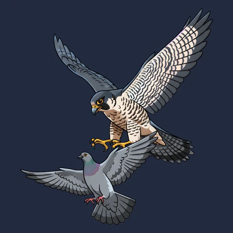 Wanderfalke fängt Taube
