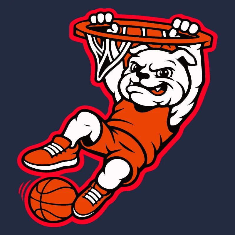 Bulldog Basketball Dunk Maskottchen