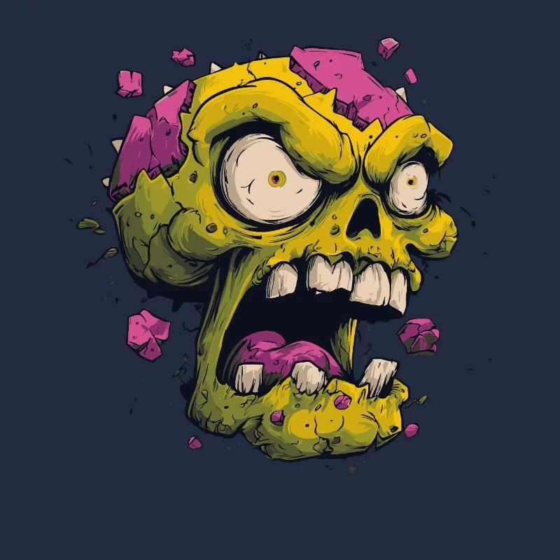 Explodierender Schädel – Comic Horror Motiv