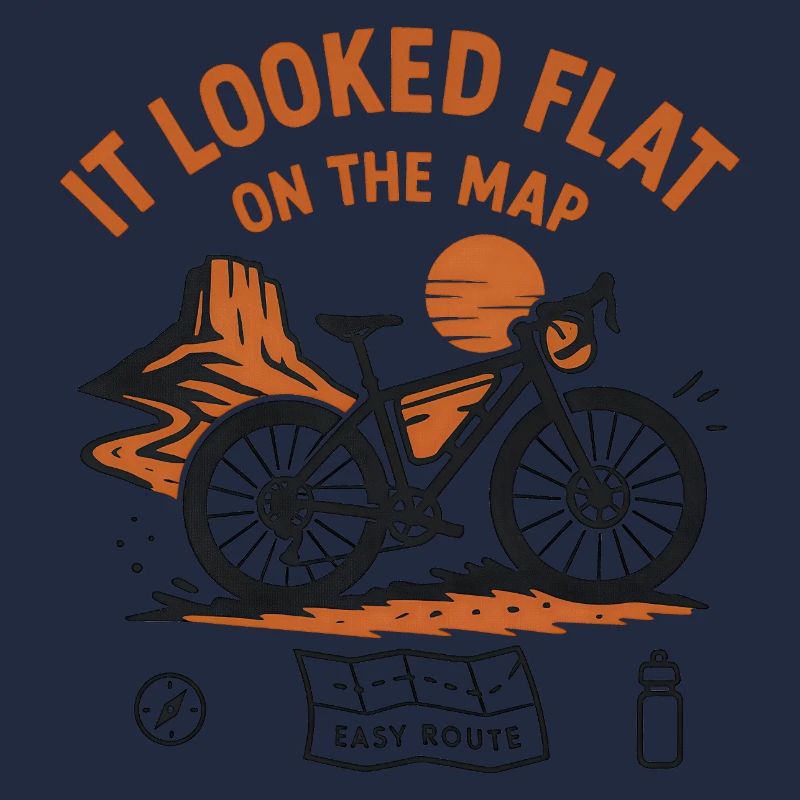 Flat On the Map Cycling Route Tee