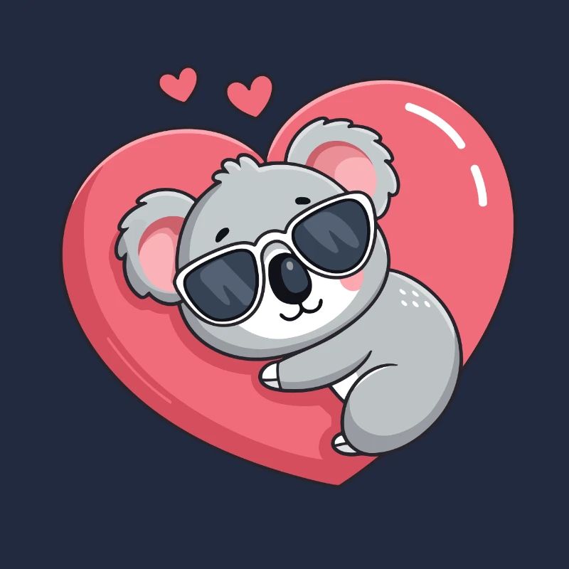 Koala-Ruhebrille mit rosa Herz