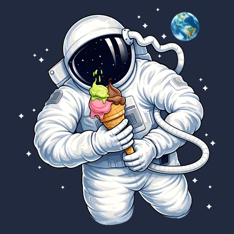 Astronaute avec une glace dans l’espace